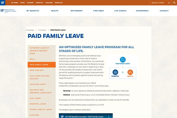 UF Paid Family Leave Page