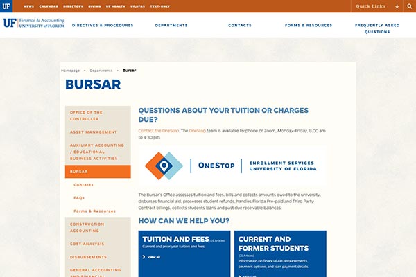 UF Bursar Page