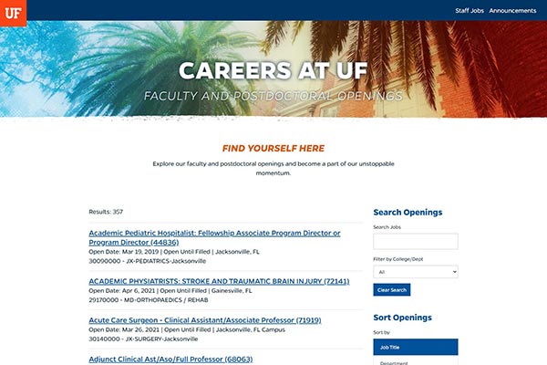 UF Faculty Jobs Portal