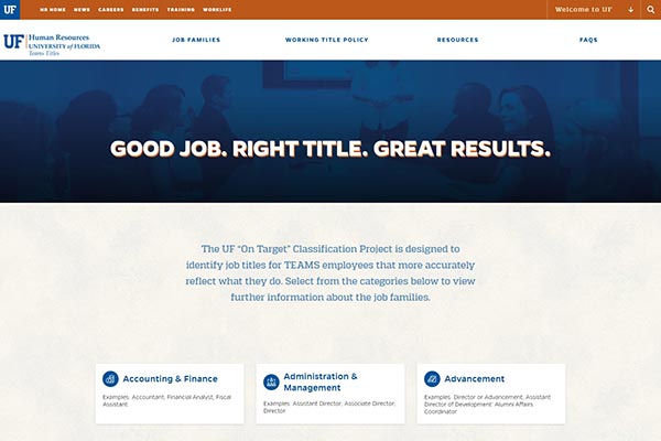 UF Job Titles Homepage