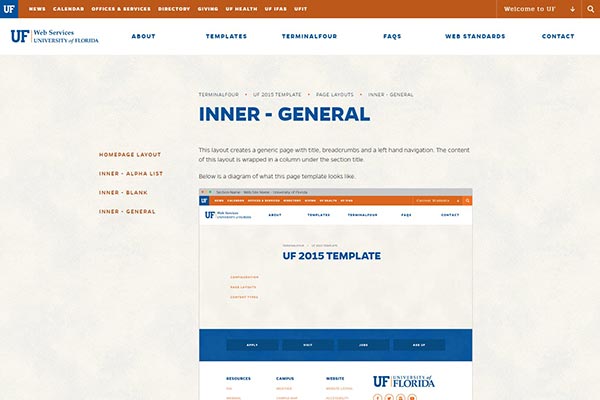 UF Template Inner Page Layout